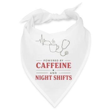 Kaffee und Nachtschicht Motiv - Bandana - Weiß - Vorne