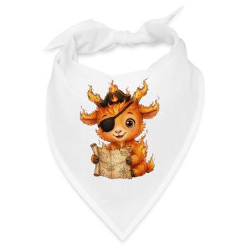 Pirate Fire Goat Shirt Piraten Feuer Ziege - Bandana - Weiß - Vorne