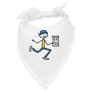 Mann mit Zeitung - Bandana - Weiß - Vorne