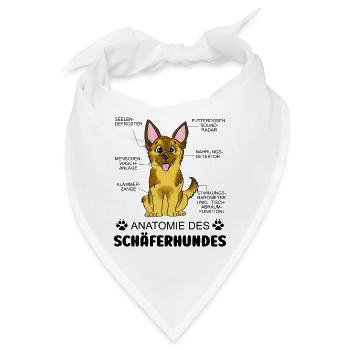 Anatomie des Schäferhundes - Bandana - Weiß - Vorne