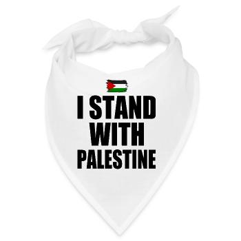 I Stand with palestine - Bandana - Weiß - Vorne