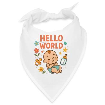 Hello World Baby-Kinderzimmer-Illustration - Bandana - Weiß - Vorne