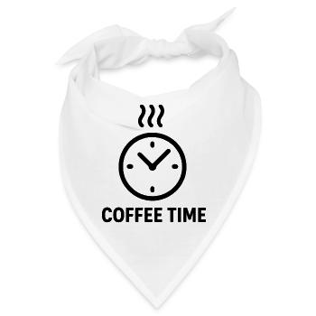 Kaffeezeit Uhr Illustration - Bandana - Weiß - Vorne