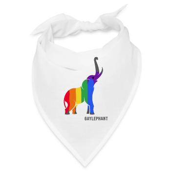 LGBT Elefant LGBTQ Regenbogen gay-pride gaylephant - Bandana - Weiß - Vorne