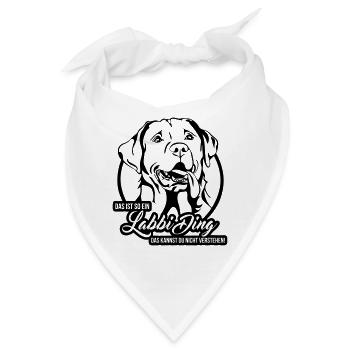 LABBI DING - Labrador Hundespruch Wilsigns - Bandana - Weiß - Vorne