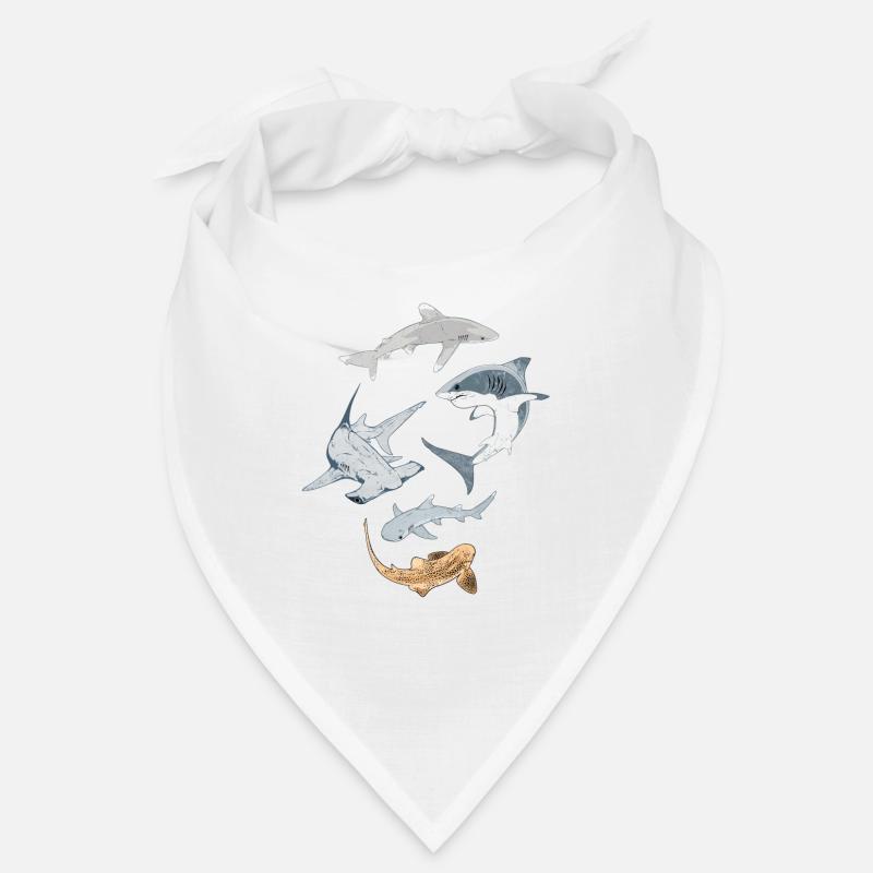 Requins - Bandana - blanc