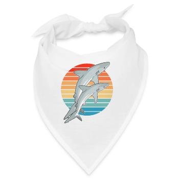 Karibischer Riffhai Haifisch - Bandana - Weiß - Vorne