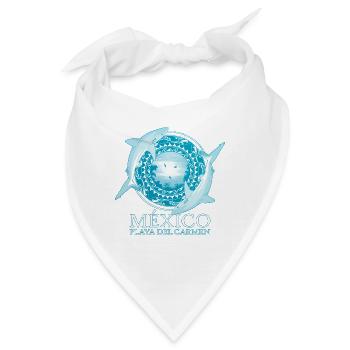 Karibischer Riffhai Playa del Carmen - Bandana - Weiß - Vorne