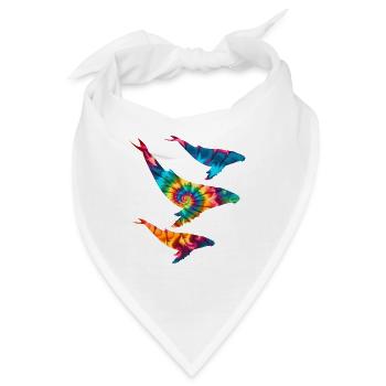 Buckelwale Tie Dye - Bandana - Weiß - Vorne