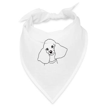 Pudel Poodle Caniche hunde shirt tshirt hund - Bandana - Weiß - Vorne