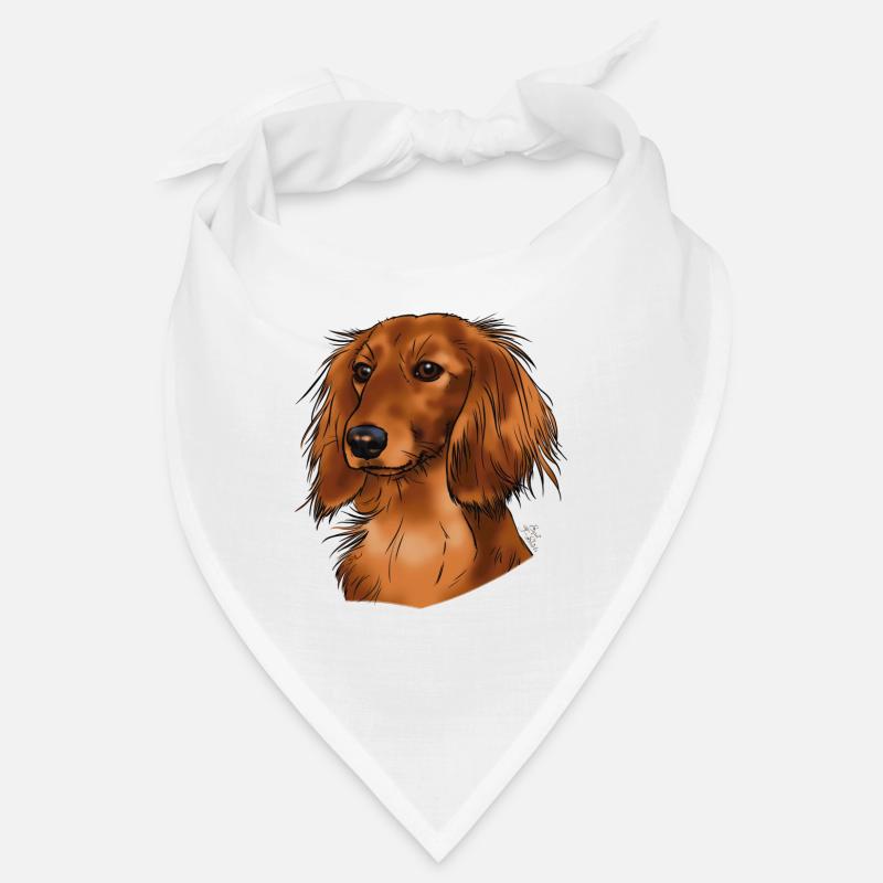 langhaariger Dackel (ohne Text) leichte Textilien Bandana