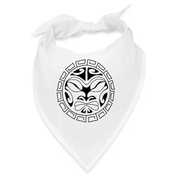 Maori Gesicht Volk - Bandana - Weiß - Vorne