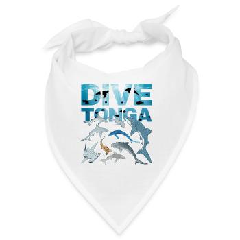 DIVE Tonga Haiarten Tigerhai Walhai Blauhai - Bandana - Weiß - Vorne
