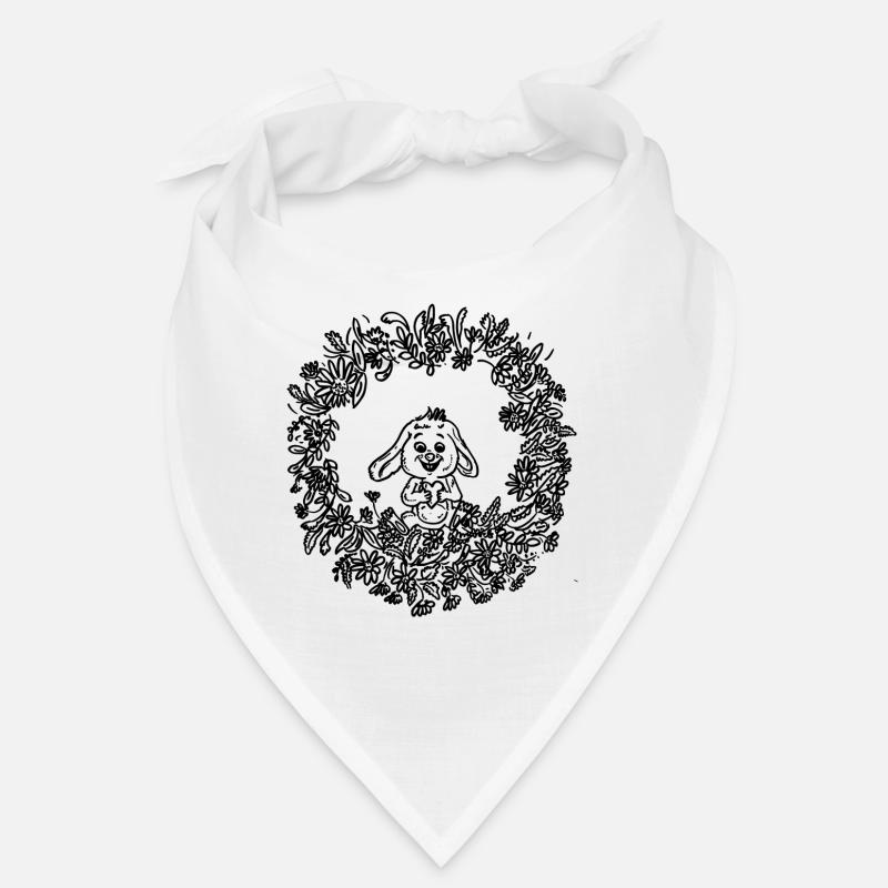 Lapin de Pâques dans la couronne de Pâques - Bandana - blanc