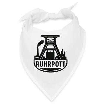 Ruhrpott Industrie Silhouette - Bandana - Weiß - Vorne