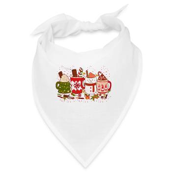 Weihnachtskaffee, Weihnachtsfeier, Weihnachtsstimmung - Bandana - Weiß - Vorne