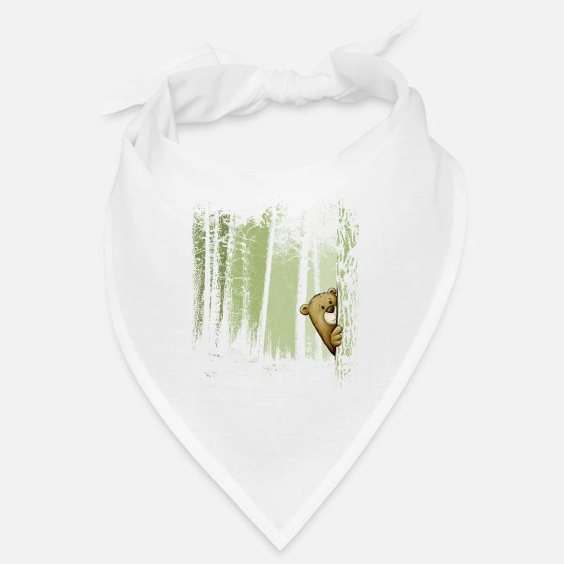 Drôle d’ours comique caché dans la forêt crépuschumable Bandana