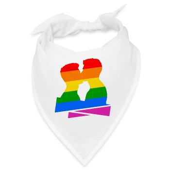 Regenbogen Kuss - Bandana - Weiß - Vorne