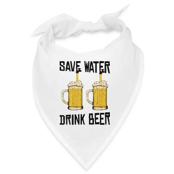 Spare Wasser Trinke Bier - Bandana - Weiß - Vorne
