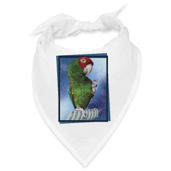 Rothaariger Papagei - Bandana - Weiß - Vorne
