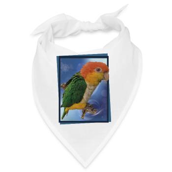 Der orangeköpfige Caique - Bandana - Weiß - Vorne