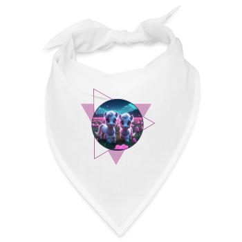 Zwei süße Ponys - Bandana - Weiß - Vorne