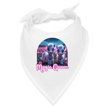 Zwei süße Ponys - Magic Queen - Bandana - Weiß - Vorne