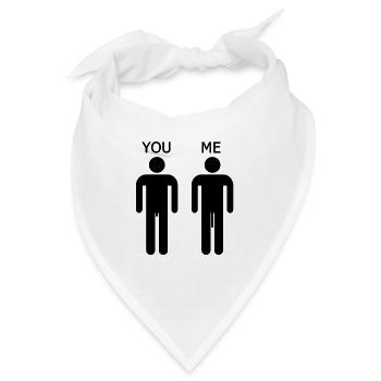 You Me lustiges Design schwarz Geschenkidee - Bandana - Weiß - Vorne