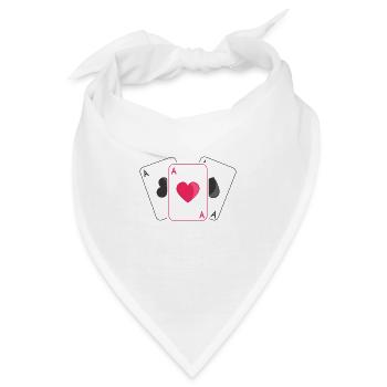 KARTENSPIEL MIT PIK AS HERZ AS VON KLEE - Bandana - Weiß - Vorne
