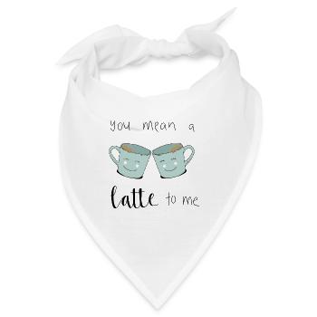Latte Kaffee - Bandana - Weiß - Vorne