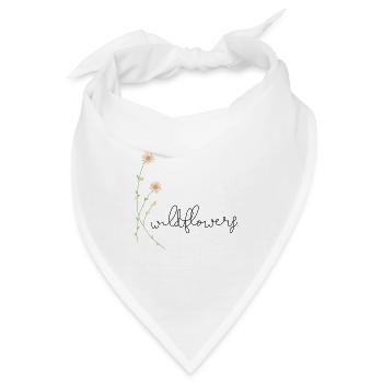 Wildflowers Blumen Handlettering - Bandana - Weiß - Vorne