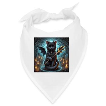 Böse geflügelte schwarze Katze halloween - Bandana - Weiß - Vorne