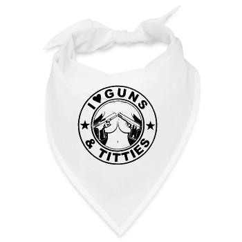 Love Guns Titties Pistole Gewehrkugel Geschenk Tee - Bandana - Weiß - Vorne