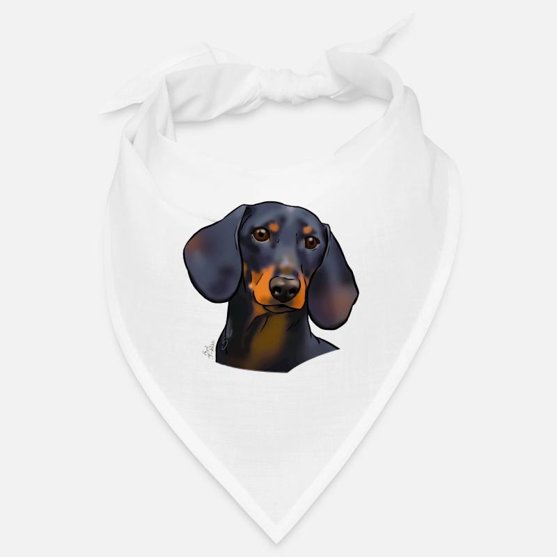 Black and tan dachshund (without text) light textiles Bandana