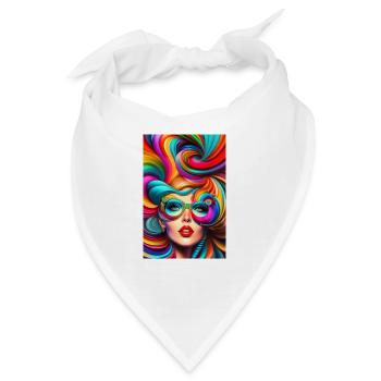 psychedelische Frau - Bandana - Weiß - Vorne