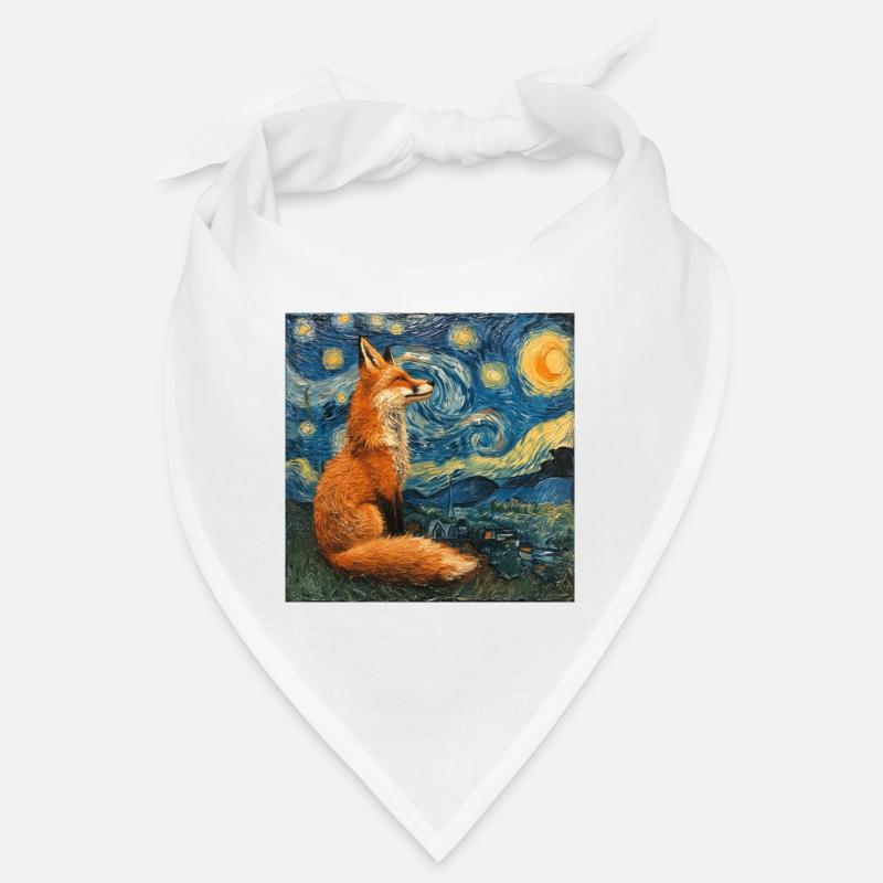 Fox, Foxes, Van Gogh, Starry Night Bandana