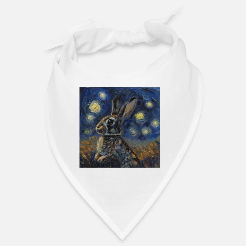 Hare, Rabbit, Animal, Van Gogh, Starry Night Bandana