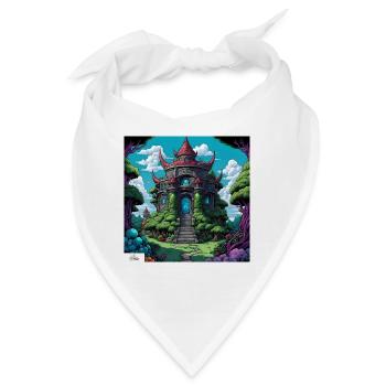 Tempel im Comic-Stil - Bandana - Weiß - Vorne