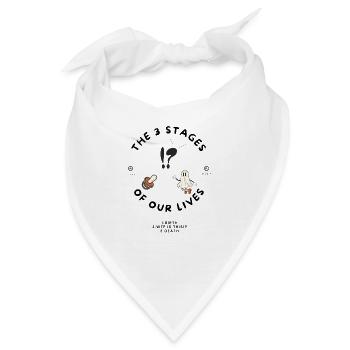 Leben in 3 Phasen Cartoon - Bandana - Weiß - Vorne