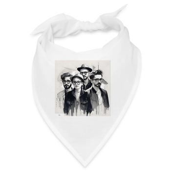 Freunde Tusche Porträt - Bandana - Weiß - Vorne