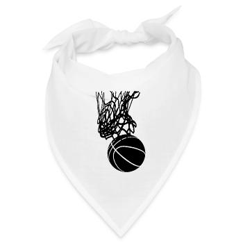 Basketball, Basketballnetz, Basketballkorb, Swish - Bandana - Weiß - Vorne