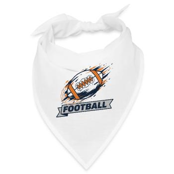 Dynamischer Football Wirbel-Logo - Bandana - Weiß - Vorne