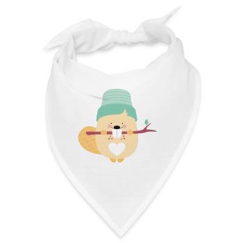 BEAVER AT WORK - Bandana - Weiß - Vorne