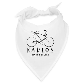 Radlos bin ich selten - Fahrrad Spruch - Bandana - Weiß - Vorne