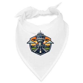 Flughafen Turm Sonnenuntergang - Bandana - Weiß - Vorne