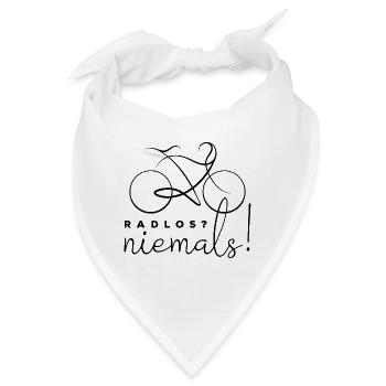 Radlos? Niemals! - Fahrrad Spruch - Bandana - Weiß - Vorne