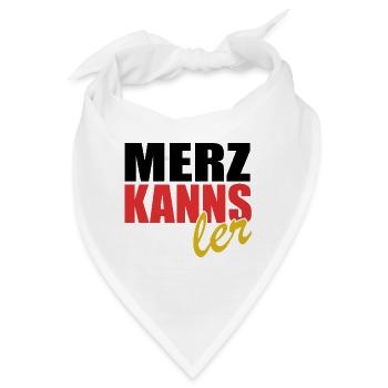 Merz kanns - Kanzler - Kanzlerkandidat - Bandana - Weiß - Vorne