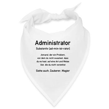 Administrator - Admin - In allen Vector Farben - Bandana - Weiß - Vorne