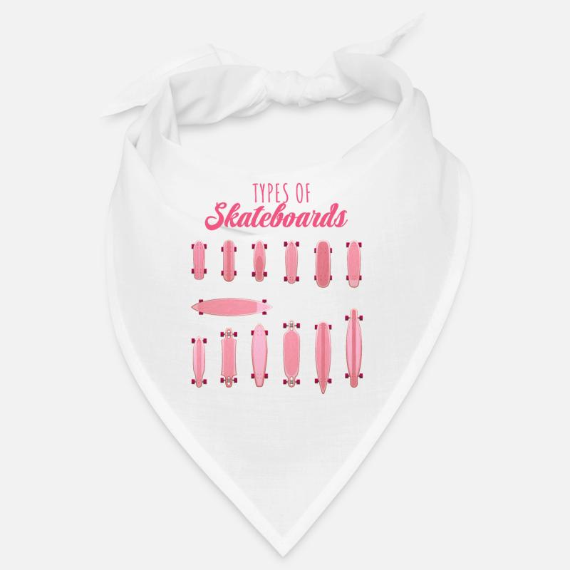 Typen von Skateboards Mädchen Design - Bandana - Weiß