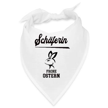 Schäferin Frohe Ostern Ostergeschenk Schäferei - Bandana - Weiß - Vorne
